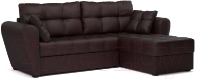 Диван угловой Mebel-Ars Амстердам (экокожа шоколад) - фото