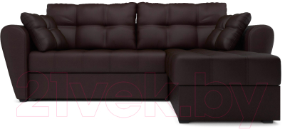 Диван угловой Mebel-Ars Амстердам (экокожа шоколад)