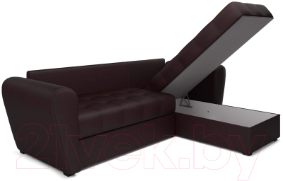 Диван угловой Mebel-Ars Амстердам (экокожа шоколад)
