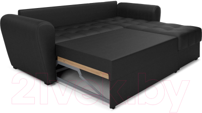 Диван угловой Mebel-Ars Амстердам (экокожа черный)