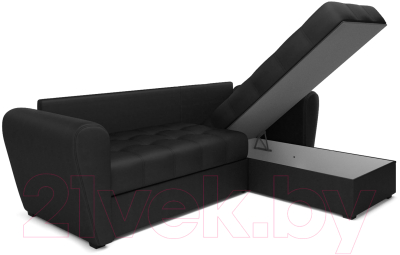 Диван угловой Mebel-Ars Амстердам (экокожа черный)