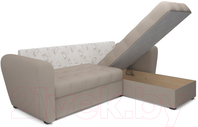 Диван угловой Mebel-Ars Амстердам Эконом (рогожка бежевый)