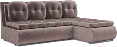 Диван угловой Mebel-Ars Кормак (бархат серо-шоколадный/star velvet 60 cofee) - фото