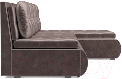 Диван угловой Mebel-Ars Кормак (бархат серо-шоколадный/star velvet 60 cofee)