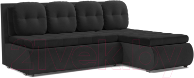 Диван угловой Mebel-Ars Кормак НВ-178 17 (велюр черный) - фото