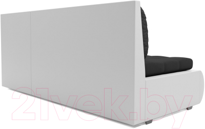 Диван угловой Mebel-Ars Кормак НВ-178 17 (велюр черный/экокожа белая)