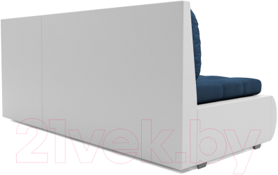 Диван угловой Mebel-Ars Кормак (темно-синий Luna 034/экокожа белая)