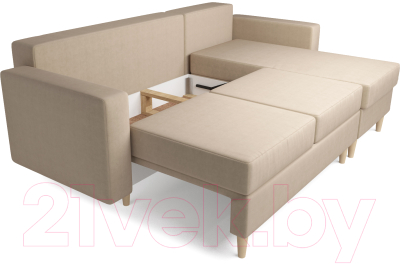 Диван угловой Mebel-Ars Белфаст (рогожка бежевый)