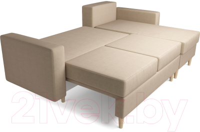 Диван угловой Mebel-Ars Белфаст (рогожка бежевый)