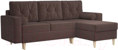 Диван угловой Mebel-Ars Белфаст НВ-178/13 (велюр молочный шоколад) - фото