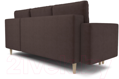 Диван угловой Mebel-Ars Белфаст НВ-178/13 (велюр молочный шоколад)