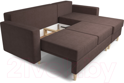 Диван угловой Mebel-Ars Белфаст НВ-178/13 (велюр молочный шоколад)