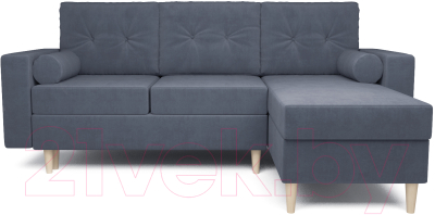 Диван угловой Mebel-Ars Белфаст НВ-178/26 (велюр серо-синий)