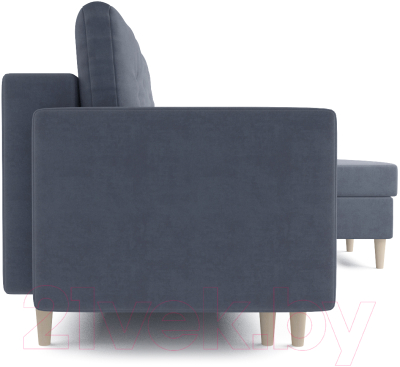 Диван угловой Mebel-Ars Белфаст НВ-178/26 (велюр серо-синий)