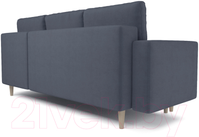 Диван угловой Mebel-Ars Белфаст НВ-178/26 (велюр серо-синий)