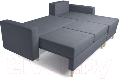 Диван угловой Mebel-Ars Белфаст НВ-178/26 (велюр серо-синий)