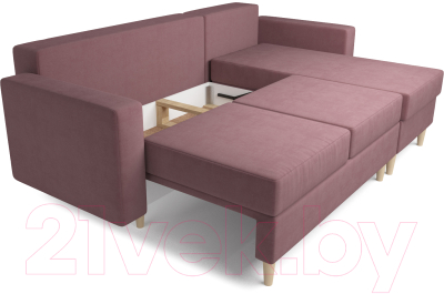 Диван угловой Mebel-Ars Белфаст НВ-178/18 (велюр пудра)