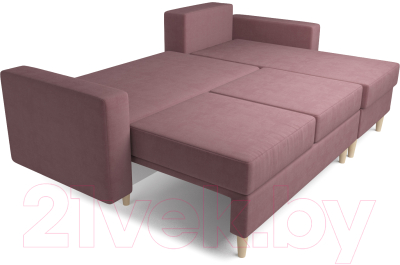 Диван угловой Mebel-Ars Белфаст НВ-178/18 (велюр пудра)