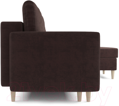 Диван угловой Mebel-Ars Белфаст НВ-178/16 (велюр шоколадный)