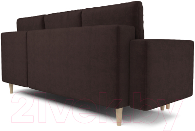 Диван угловой Mebel-Ars Белфаст НВ-178/16 (велюр шоколадный)