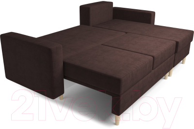 Диван угловой Mebel-Ars Белфаст НВ-178/16 (велюр шоколадный)