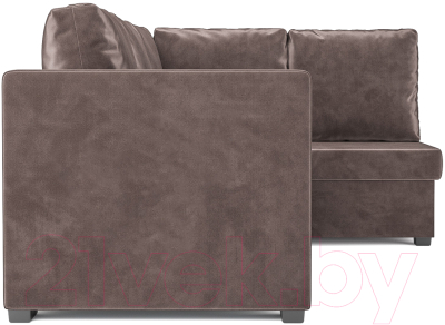 Диван угловой Mebel-Ars Мансберг (бархат серо-шоколадный/star velvet 60 cofee)