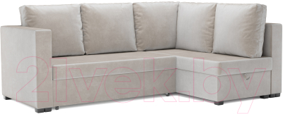 Диван угловой Mebel-Ars Мансберг (бархат бежевый/star velvet 6 light beige) - фото