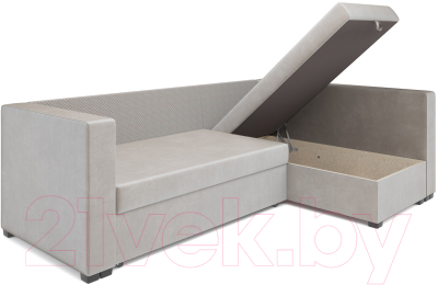 Диван угловой Mebel-Ars Мансберг (бархат бежевый/star velvet 6 light beige)