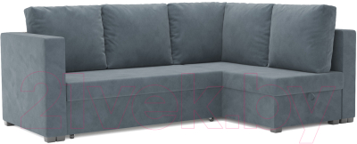 Диван угловой Mebel-Ars Мансберг HB-178 26 (велюр серо-синий) - фото