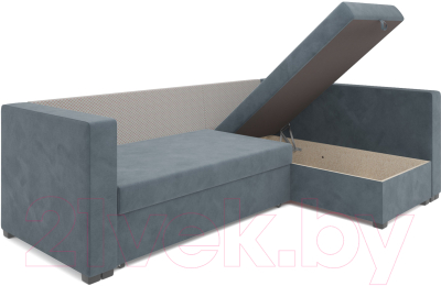 Диван угловой Mebel-Ars Мансберг HB-178 26 (велюр серо-синий)