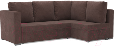 Диван угловой Mebel-Ars Мансберг НВ-178 13 (велюр молочный шоколад) - фото
