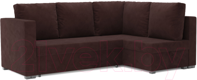 Диван угловой Mebel-Ars Мансберг HB-178 16 (велюр шоколад) - фото