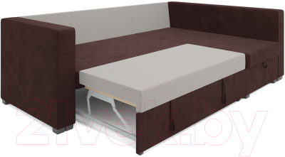 Диван угловой Mebel-Ars Мансберг HB-178 16 (велюр шоколад)