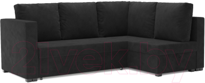 Диван угловой Mebel-Ars Мансберг НВ-178 17 (велюр черный)