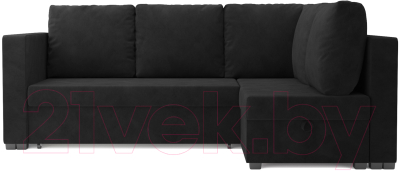 Диван угловой Mebel-Ars Мансберг НВ-178 17 (велюр черный)
