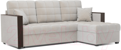 Диван угловой Mebel-Ars Рим (бархат бежевый/Star Velvet 6 Light Beige) - фото