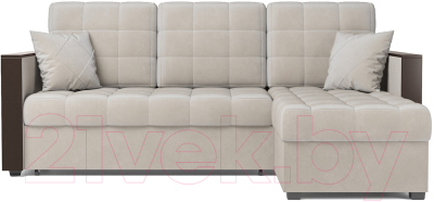 Диван угловой Mebel-Ars Рим (бархат бежевый/Star Velvet 6 Light Beige)