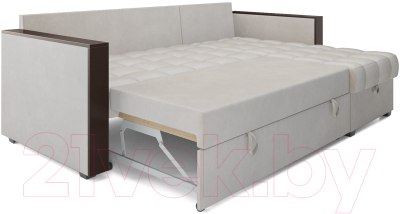 Диван угловой Mebel-Ars Рим (бархат бежевый/Star Velvet 6 Light Beige)