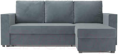 Диван угловой Mebel-Ars Рим (велюр серо-синий HB-178 26)