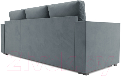 Диван угловой Mebel-Ars Рим (велюр серо-синий HB-178 26)