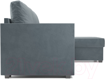 Диван угловой Mebel-Ars Рим (велюр серо-синий HB-178 26)