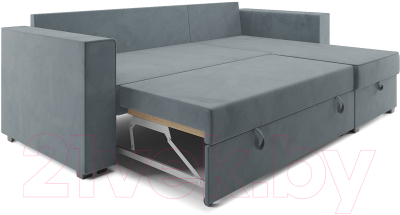 Диван угловой Mebel-Ars Рим (велюр серо-синий HB-178 26)