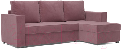 Диван угловой Mebel-Ars Рим (велюр пудра НВ-178 18) - фото