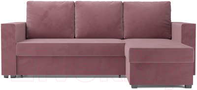 Диван угловой Mebel-Ars Рим (велюр пудра НВ-178 18)