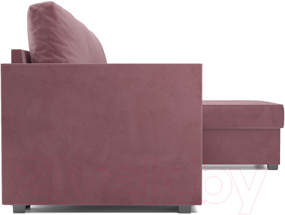 Диван угловой Mebel-Ars Рим (велюр пудра НВ-178 18)