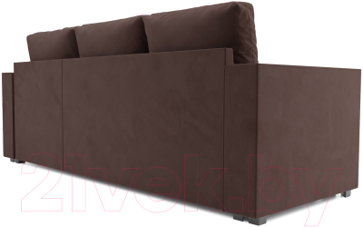 Диван угловой Mebel-Ars Рим (велюр молочный шоколад НВ-178 13)