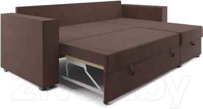 Диван угловой Mebel-Ars Рим (велюр молочный шоколад НВ-178 13)