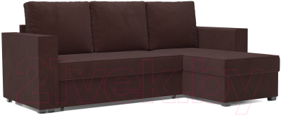 Диван угловой Mebel-Ars Рим (велюр шоколад HB-178 16) - фото