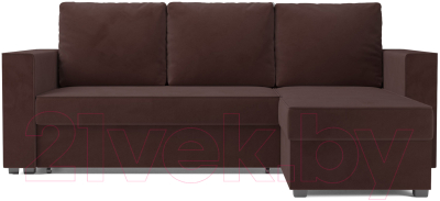 Диван угловой Mebel-Ars Рим (велюр шоколад HB-178 16)