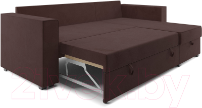 Диван угловой Mebel-Ars Рим (велюр шоколад HB-178 16)